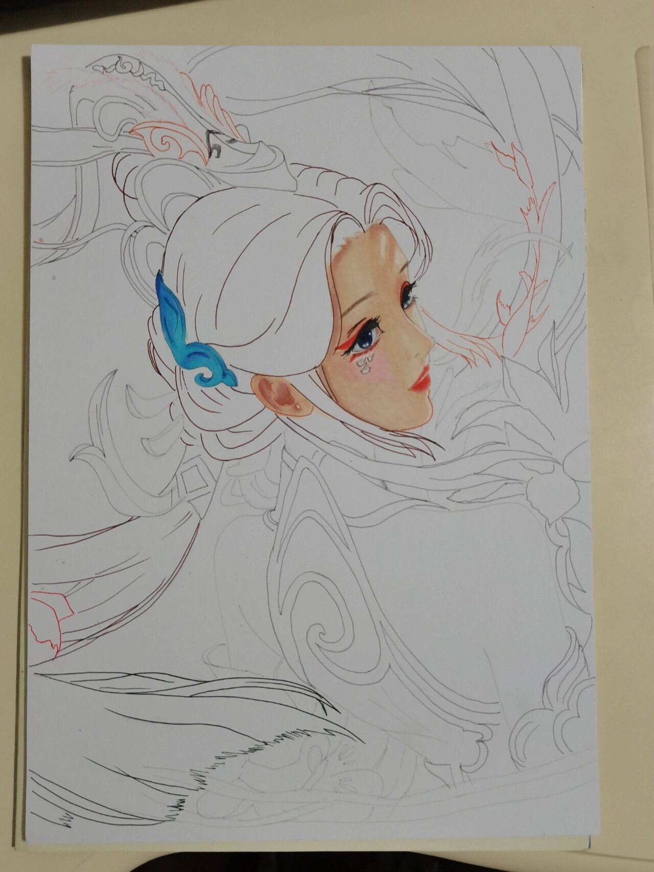 手绘 王者荣耀大乔|白鹤梁神女 附步骤线稿