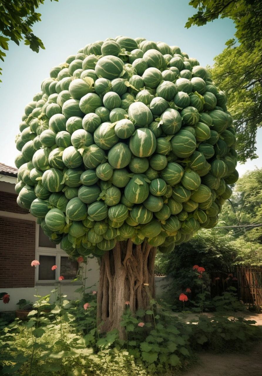 家里的西瓜树 一棵盛开的西瓜树.