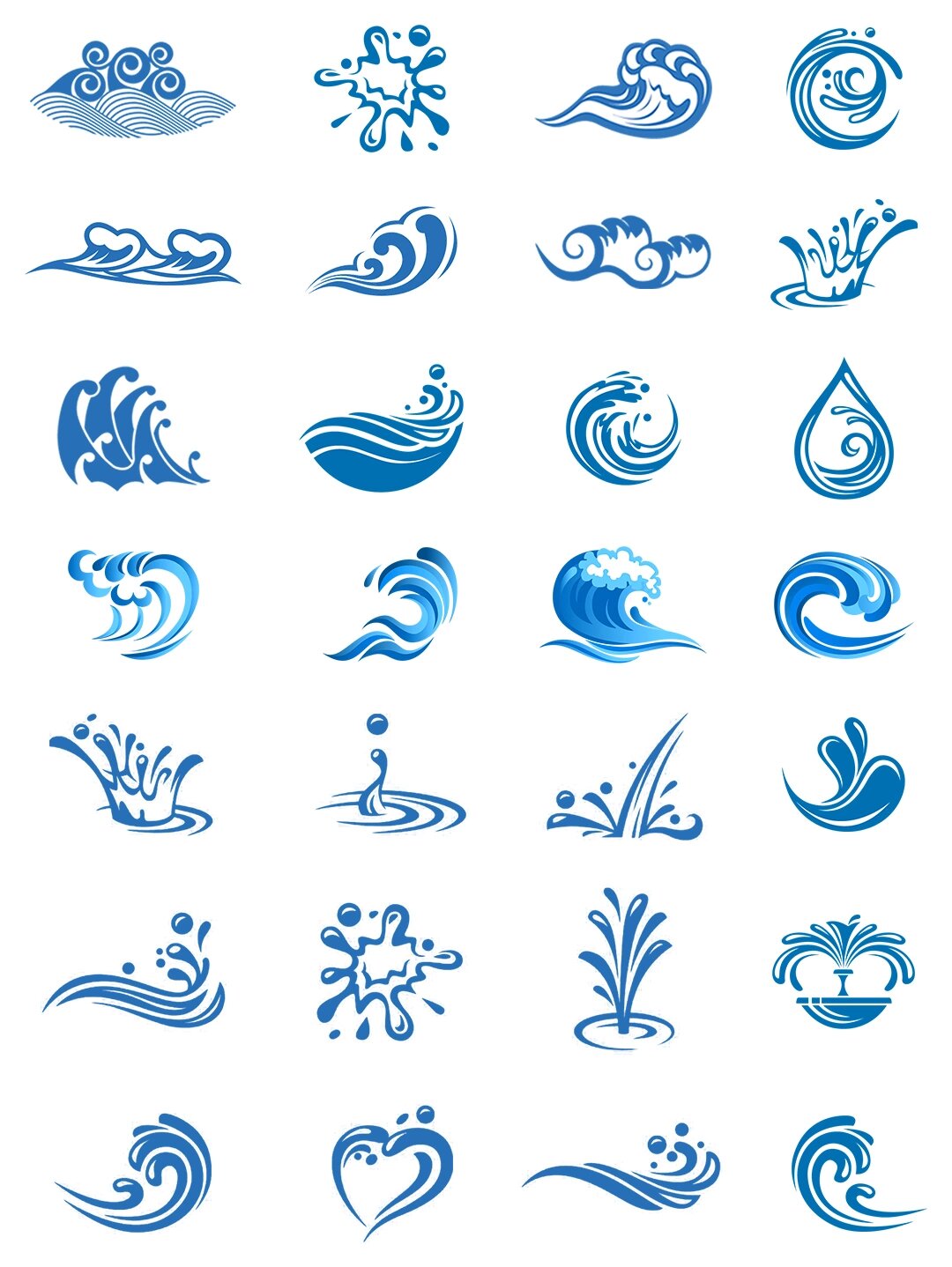 国潮素材—海浪插画免抠png设计素材必备