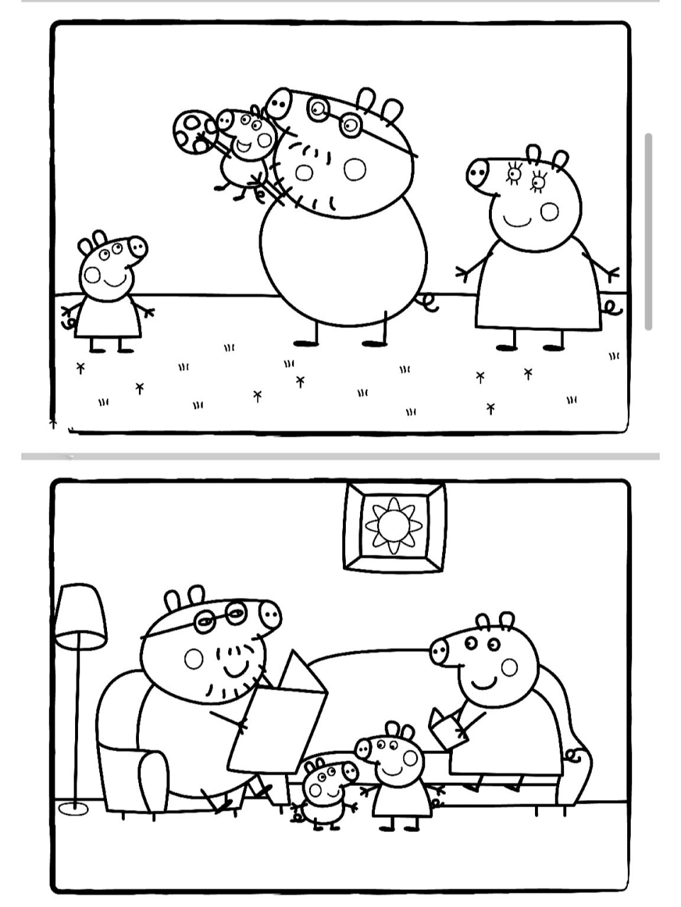 小猪佩奇简笔画涂色可打印100多张 我是小猪佩奇🐷,这是我的爸爸