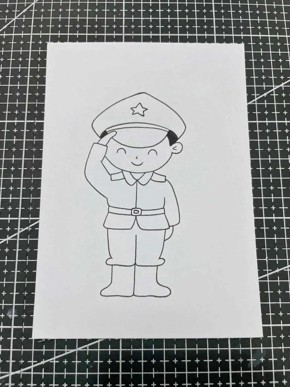 八一建军节主题简笔画,军人简笔画!