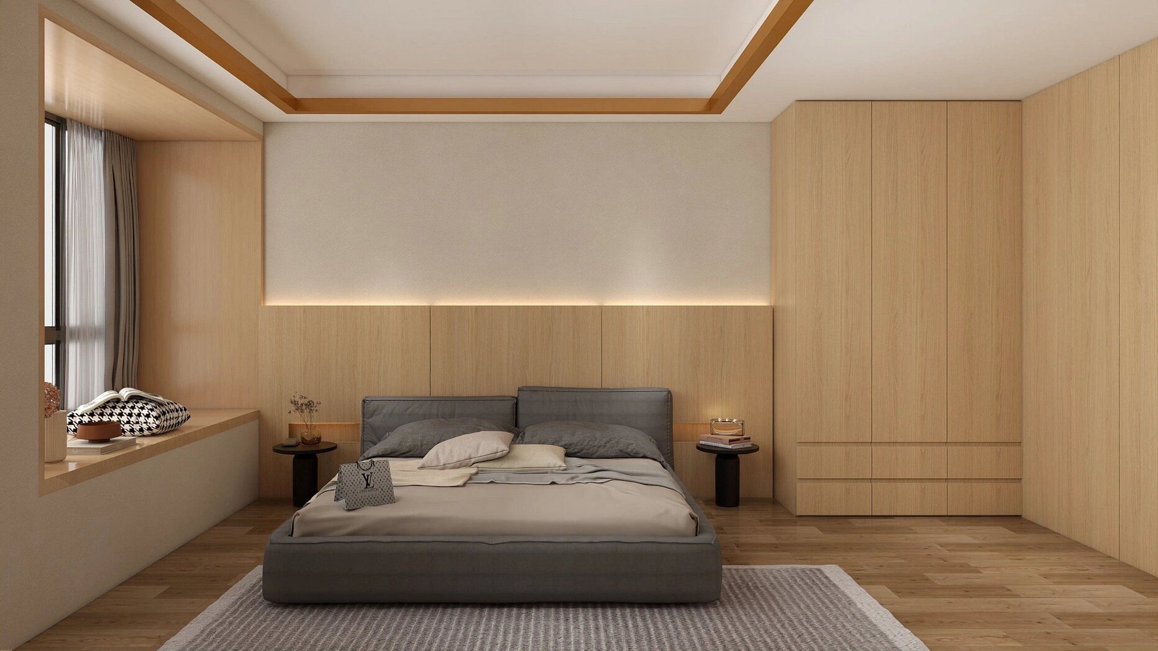 床头背景别再刷大白墙了,试试这几种护墙板 不想要单调的床头背景墙,4