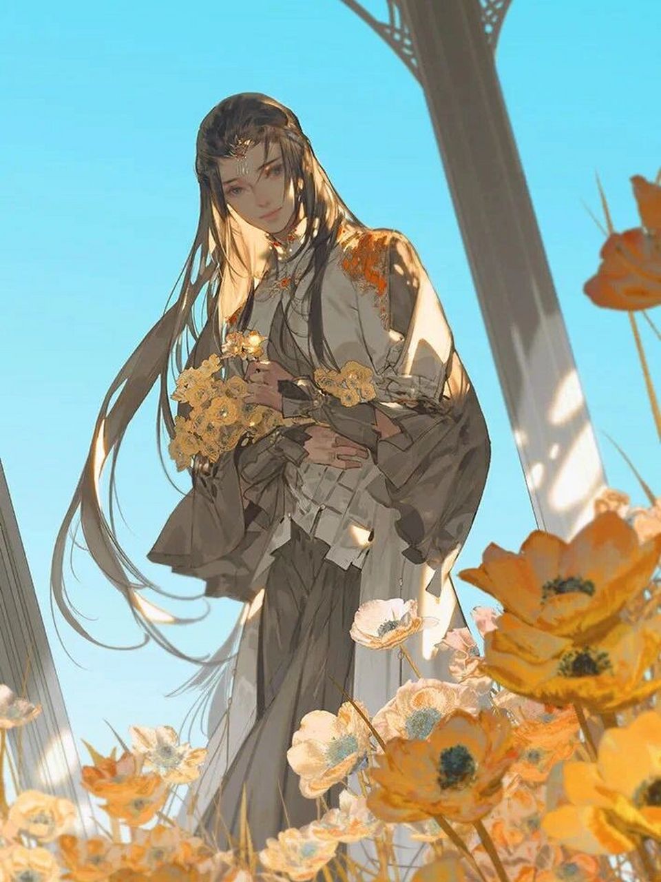 伊吹鸡腿子古风插画,配色和氛围感太神了 画师 | 伊吹鸡腿子 #画画