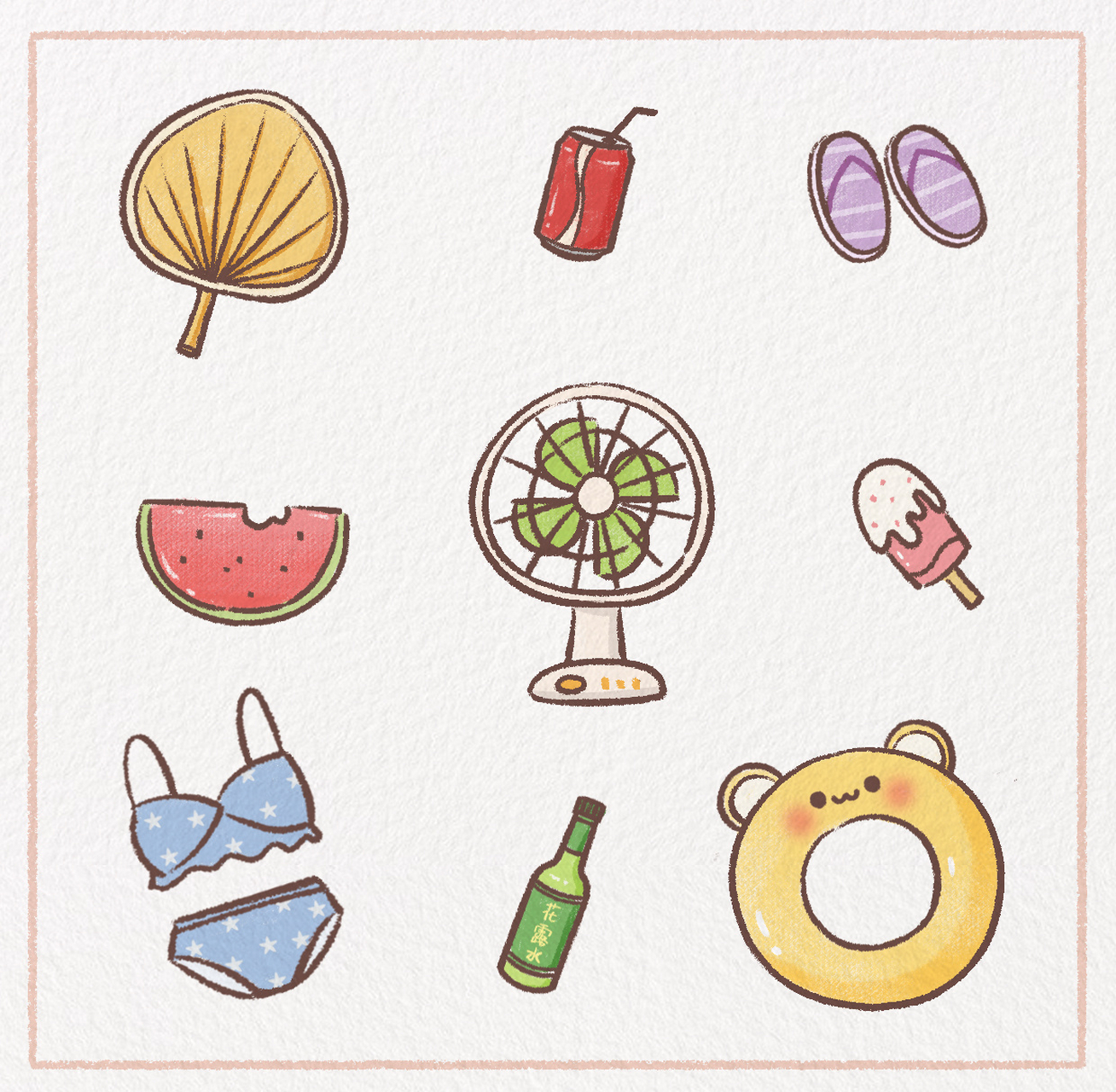 91夏天小物件|简笔画 [吃瓜][吃瓜][吃瓜]