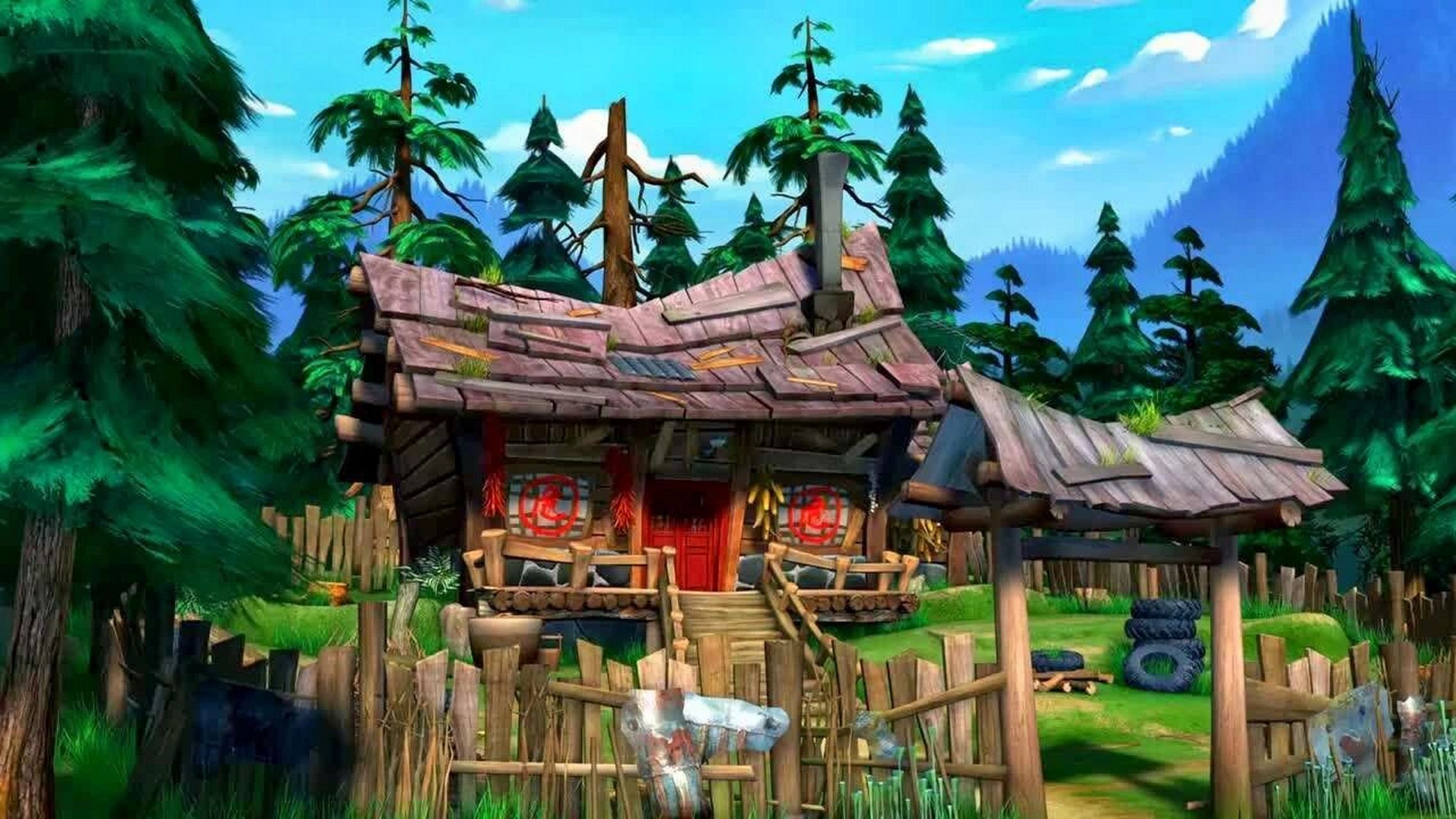 熊出没动画片里的背景图 每次看熊大熊二动画片都会被里面的背景风景