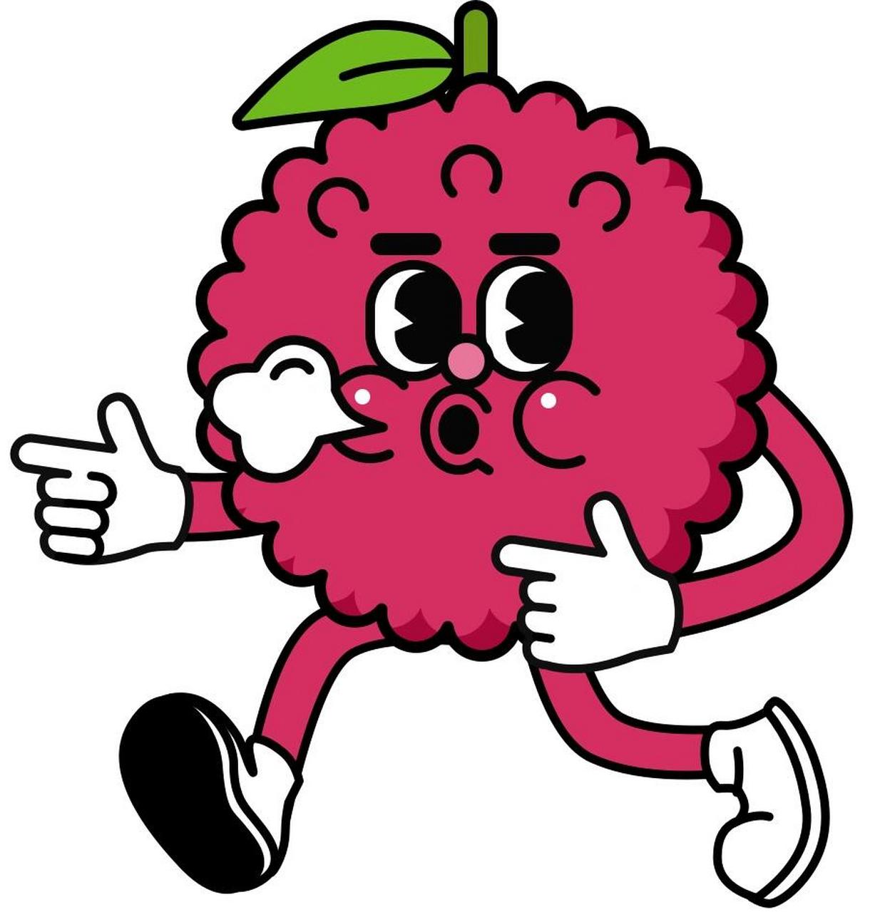 水果系列插画|杨梅吐气 纯图版本放在图二了,喜欢的朋友自取哈