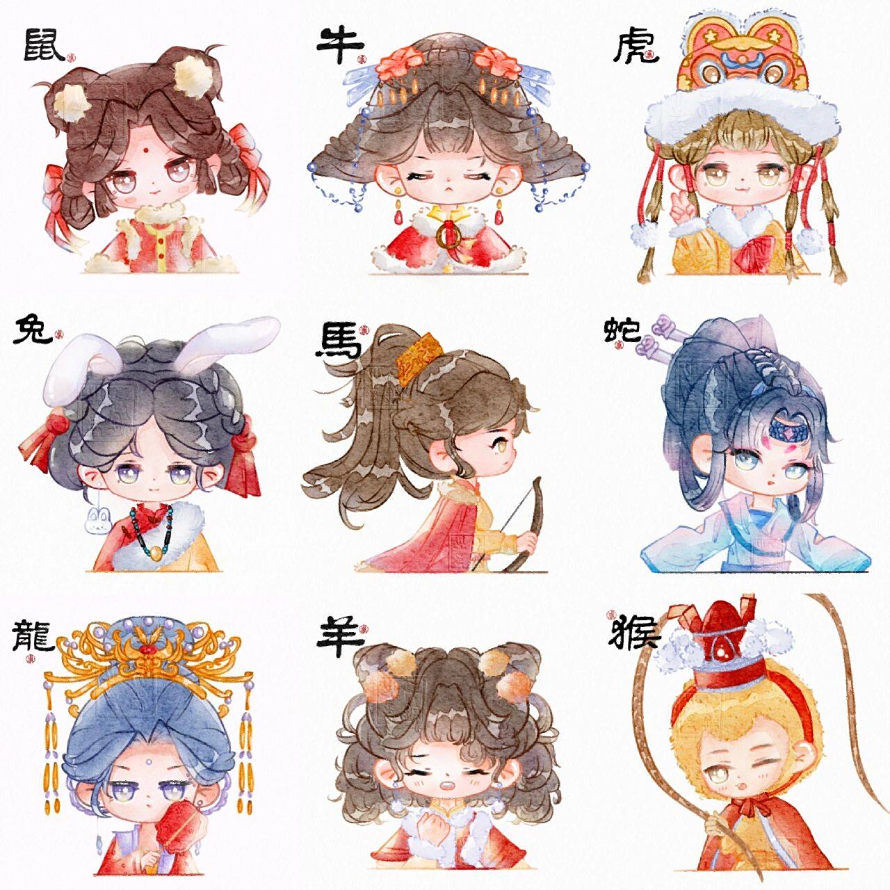 十二生肖九宫格 啦啦啦九宫格 十二生肖快结束了 下个系列画哪个呢