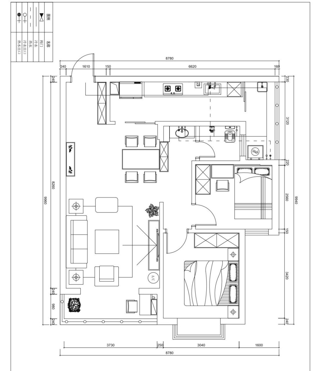 户型图7815两室两厅一卫一厨两阳 图2是原户型图图3是改后户型图