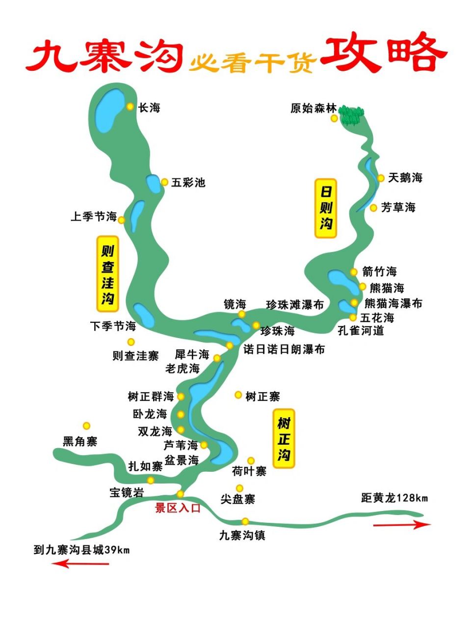 九寨沟景点地图图片