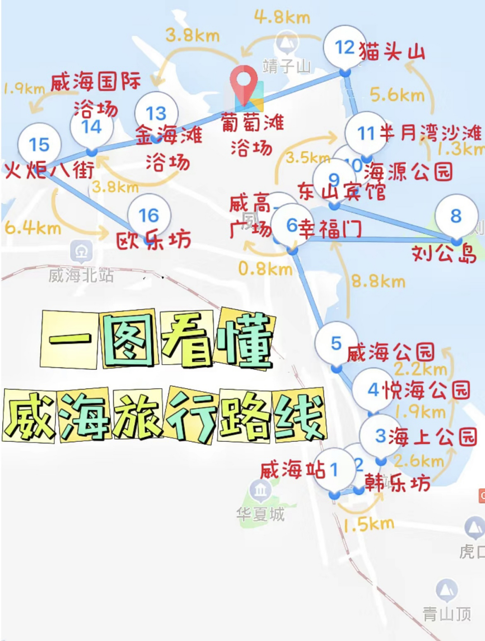 威海三日游get05超全攻略哦～ 交通 威海有两个高铁站:威海北站和