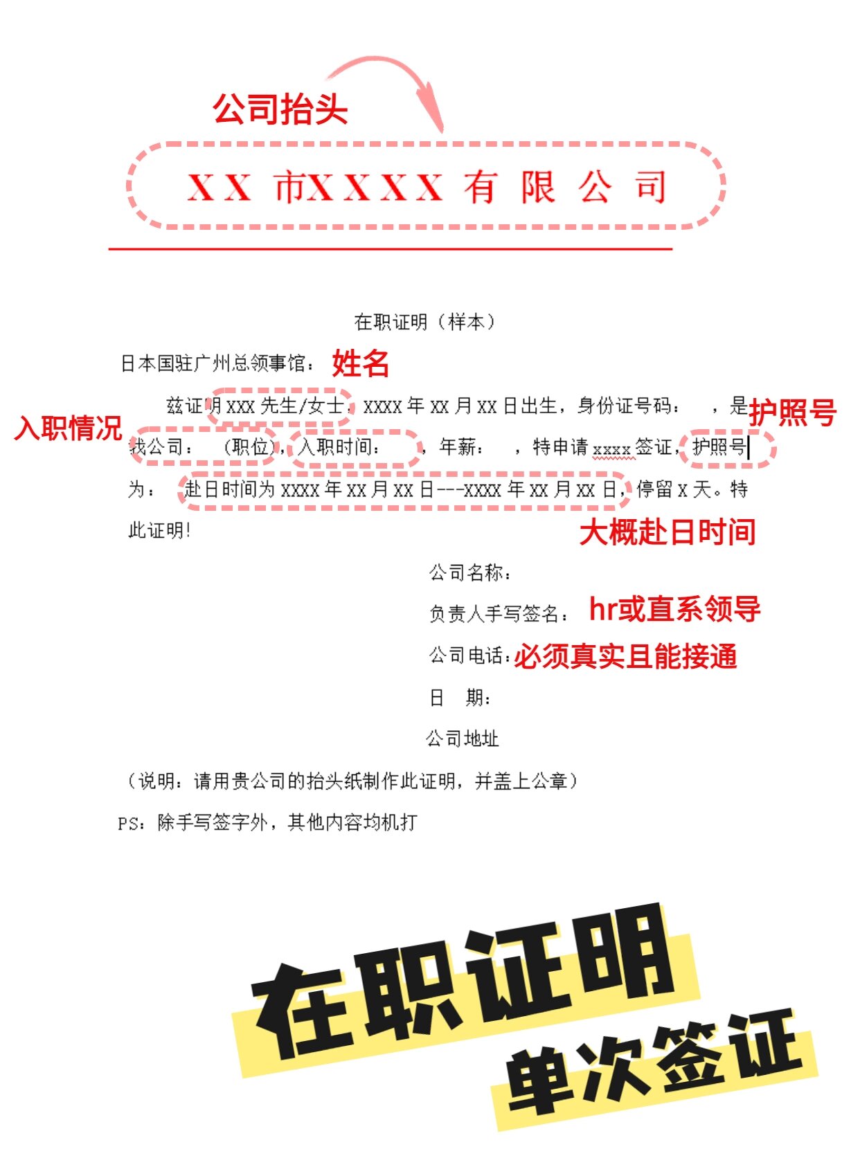 日本签证丨在职证明怎么开?