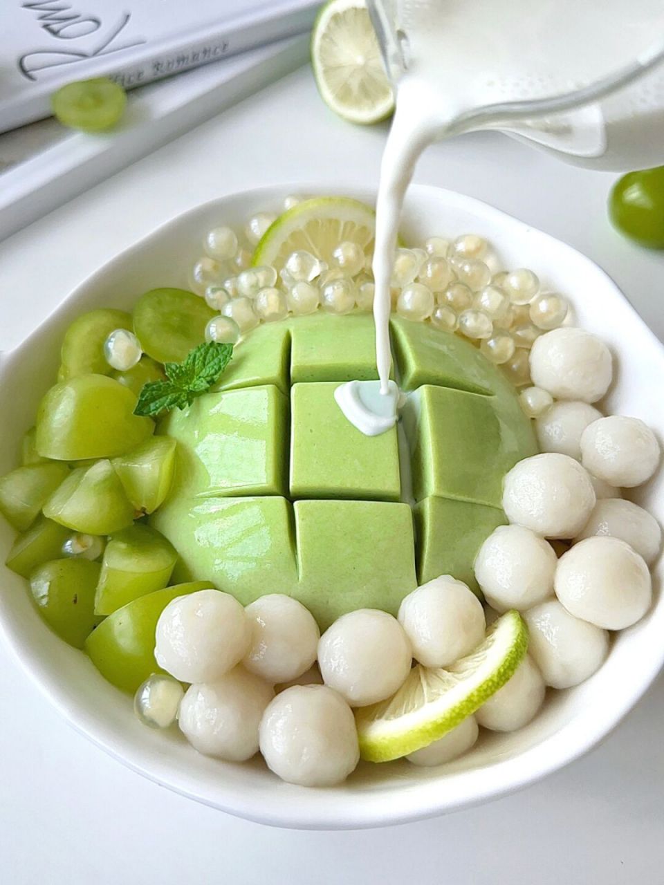 跟糖水店老板学来的!好吃哭了[捂脸]!!! 🍵抹茶布丁小圆子～qq弹弹!