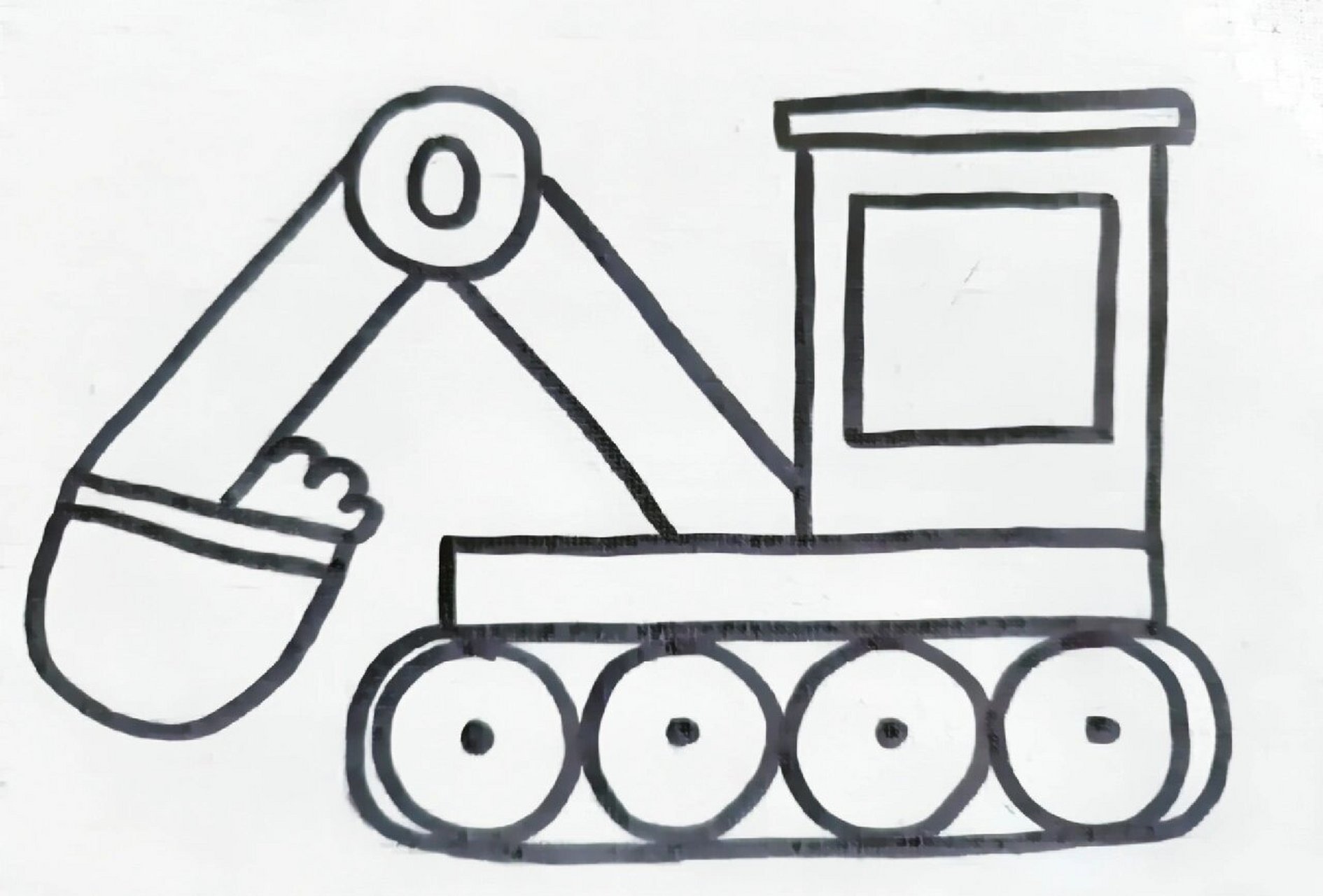 儿童画男孩子喜欢的工程车简笔画可打印