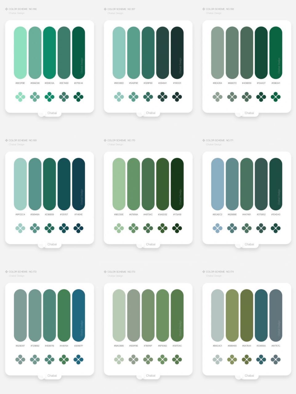 96色卡分享|9组高级绿色系配色 我是茶白,想和你一起用心感受生活的