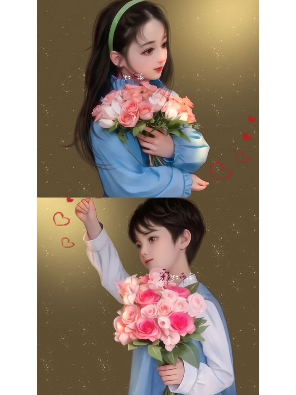 情侣头像～刘亦菲捧花同款 有人说这个头像旺事业,有人说旺桃花,到底
