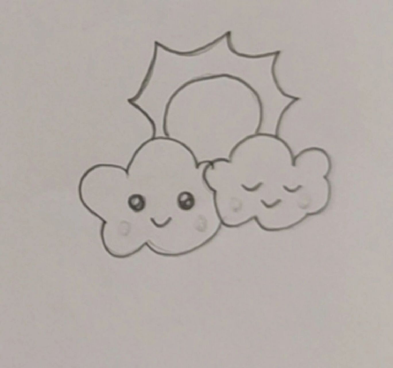简笔画,白云与太阳