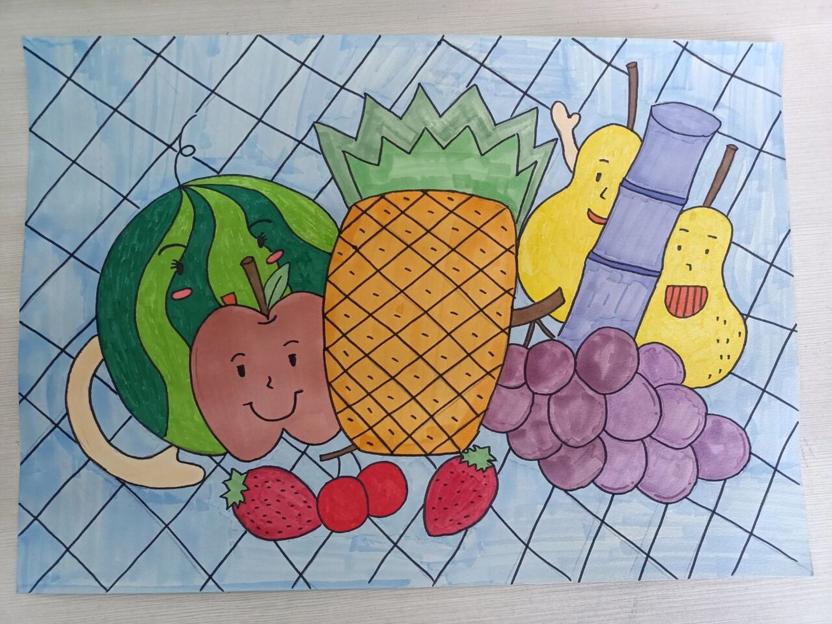 二年级水果飘香儿童画图片