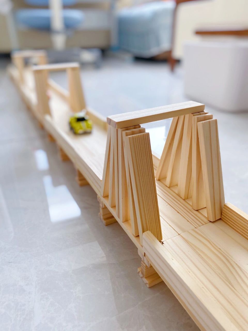 阿基米德积木|斜拉桥(多角度) 可以和喜欢的车车结合在一起 喜欢的小