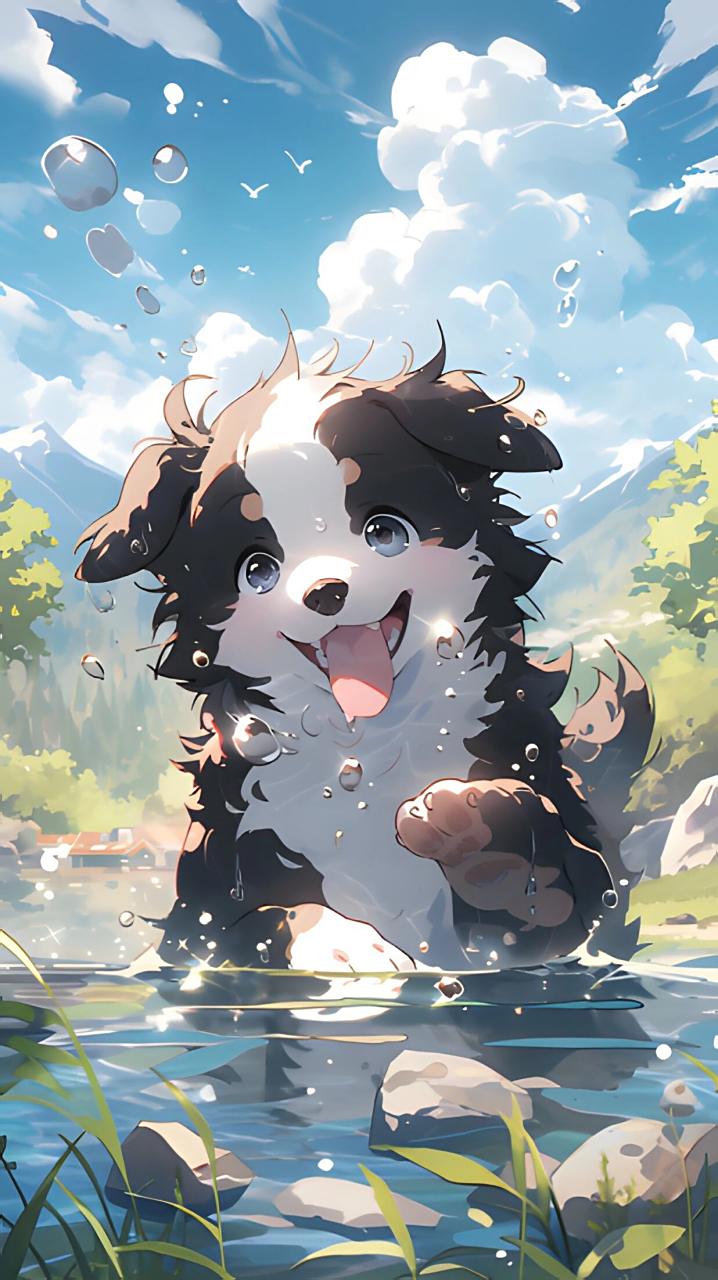 超萌可爱的抖音动漫边牧壁纸,让你的手机变成一个梦幻世界!