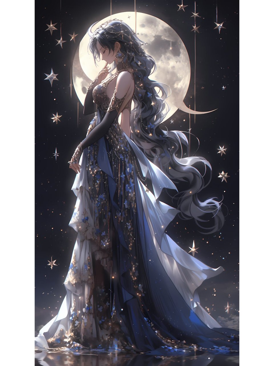 头像壁纸|月光女神 因为喜欢, 所以想为你摘下日月星辰.