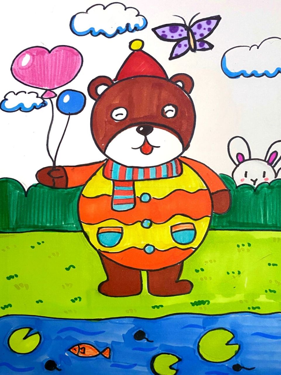 小熊儿童画 #马克笔# #卡通画# #儿童画# #创意儿童画# #儿童创意美术