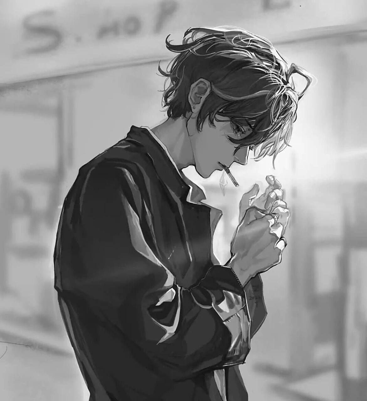 痞帅动漫男头像 美好的一天开始了,今日份的快乐在于积极向上热爱