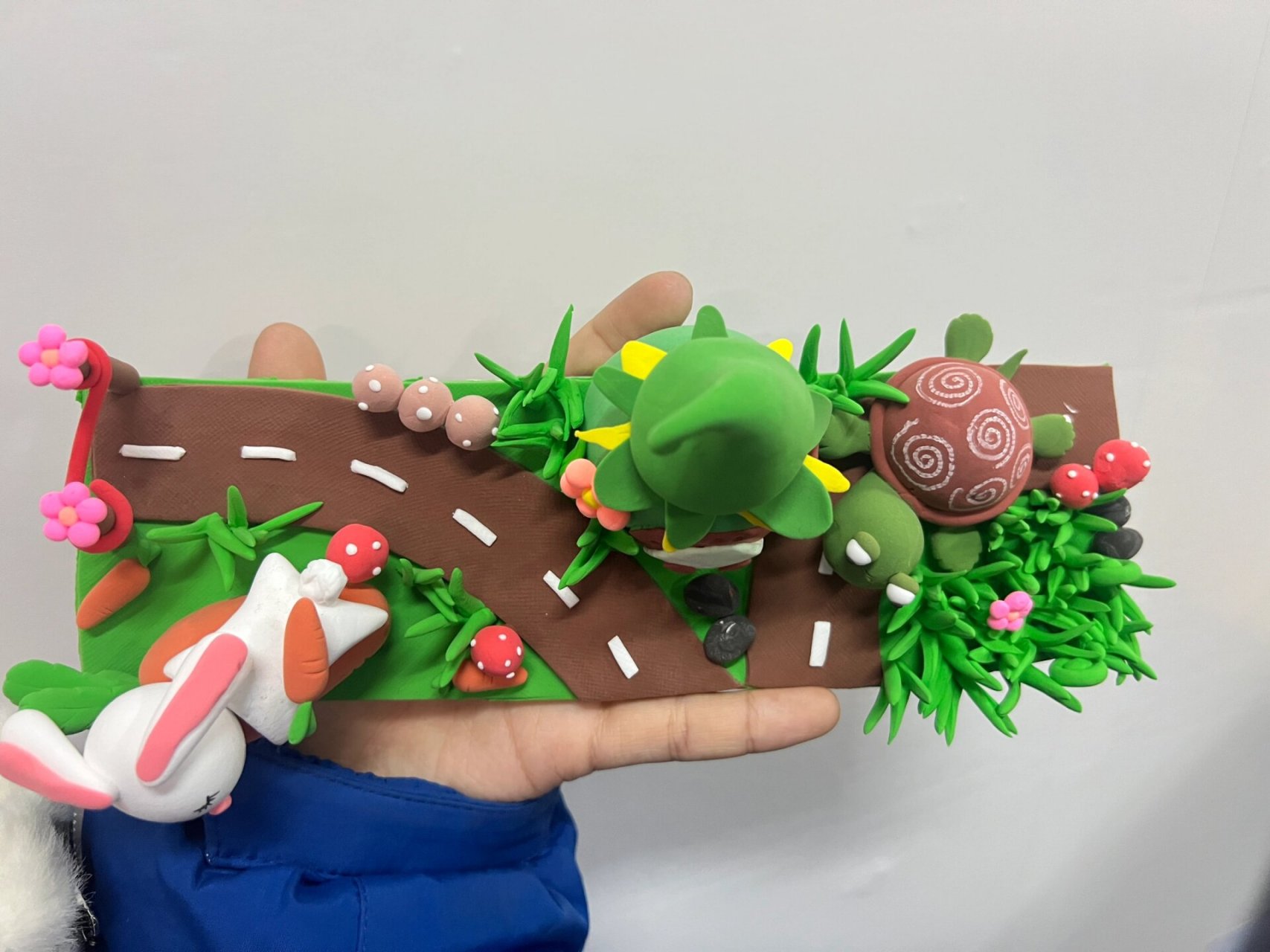 龟兔赛跑粘土作品