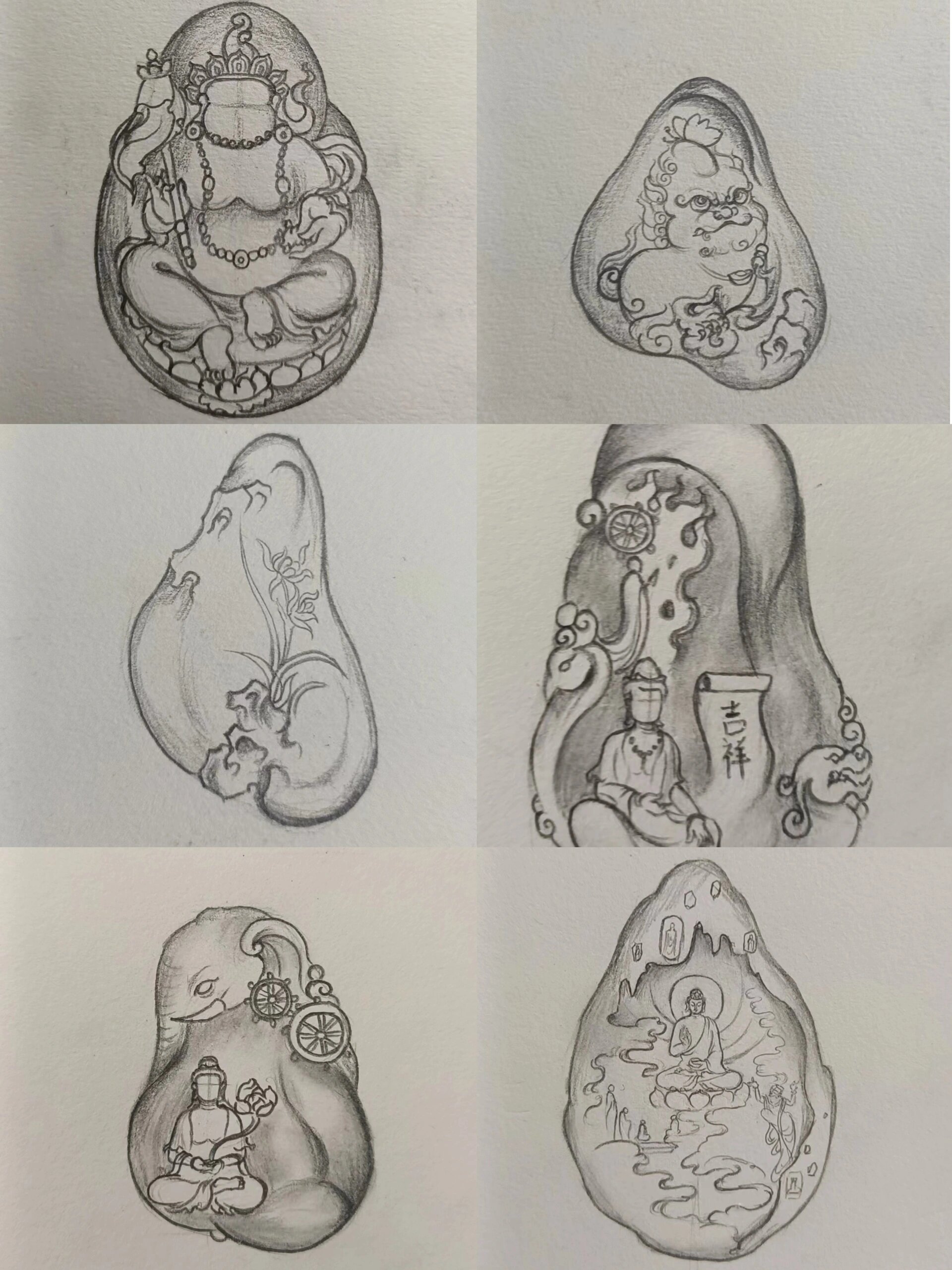 梅花香自苦寒来 一波近期玉雕设计手稿分享给大家 可以帮忙设计图纸哦