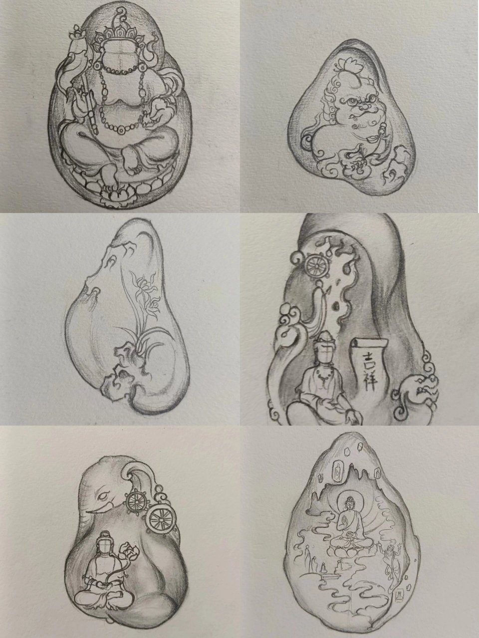 玉雕设计手稿分享 宝剑锋从磨砺出 梅花香自苦寒来 一波近期玉雕设计