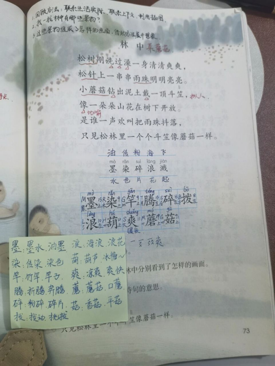 【备课笔记】三下语文《童年的水墨画》
