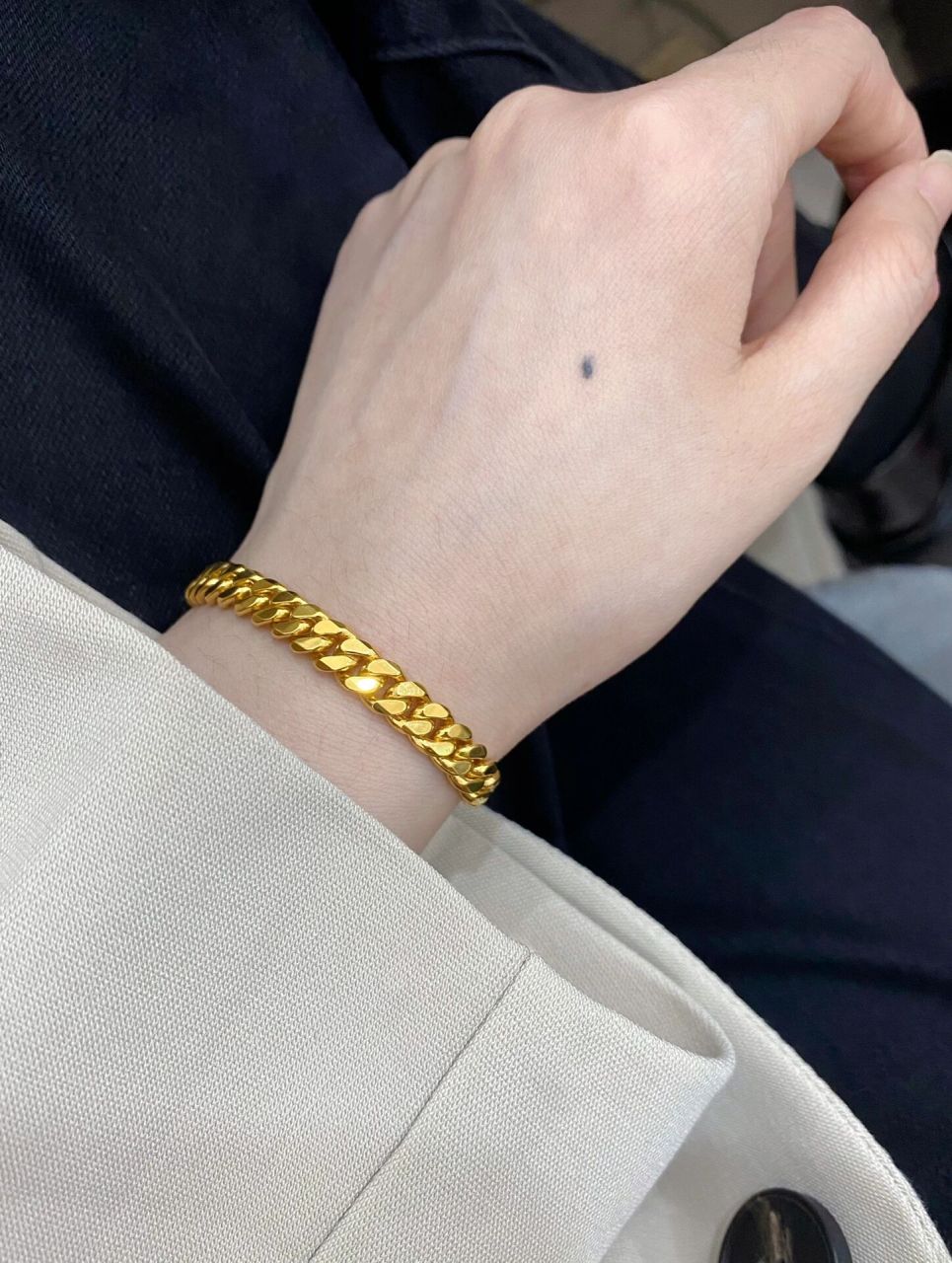 5g足金古巴手链 最近金价涨了好多94 前几天克价478入手 专门定制的