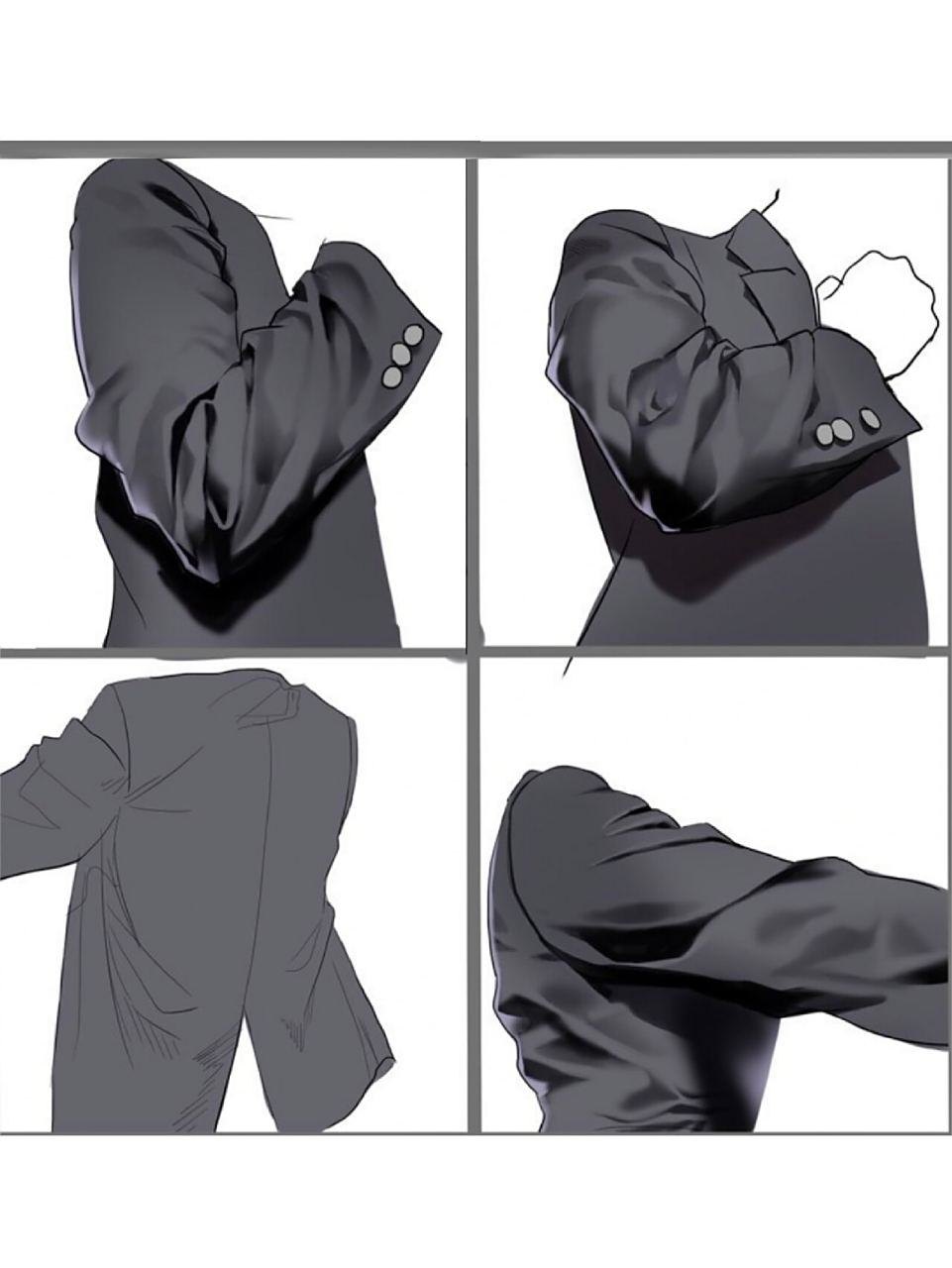 绘画参考图98  西装褶皱画法 帅晕了0202 我有一套实拍的西装