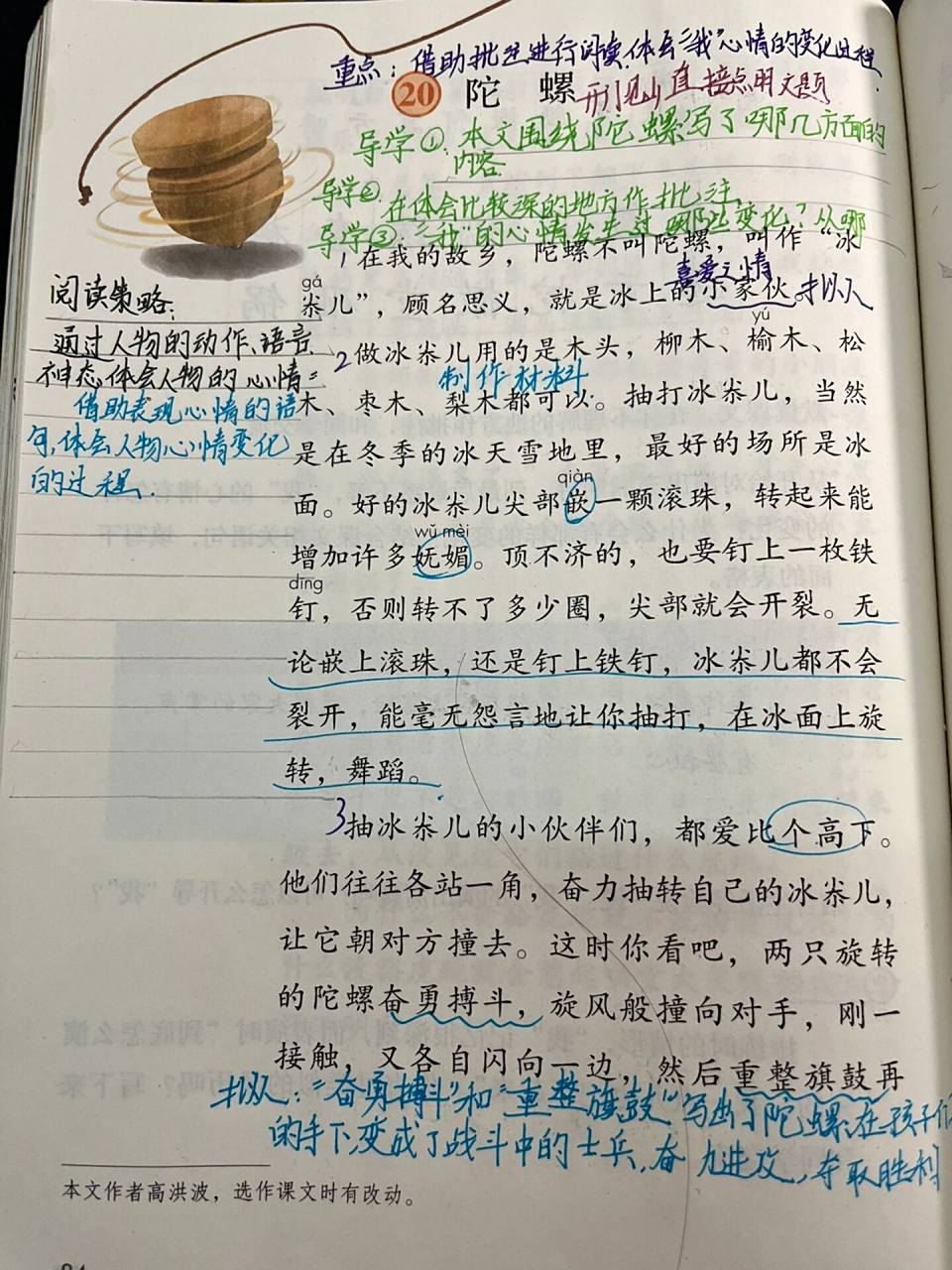 四上《陀螺》学习笔记 问题归纳: 1.作者为什么要介绍陀螺的别称?