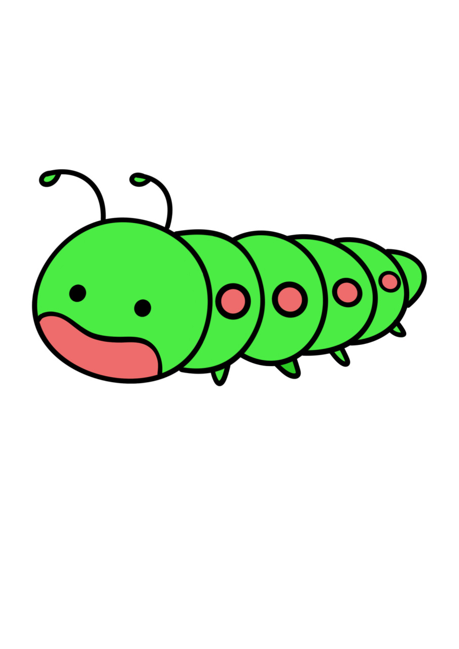 简笔画教程分享 可爱毛毛虫