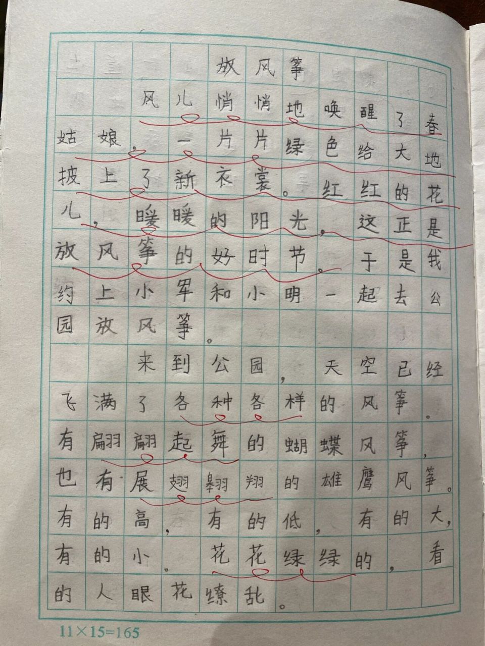 放风筝看图写话50字图片