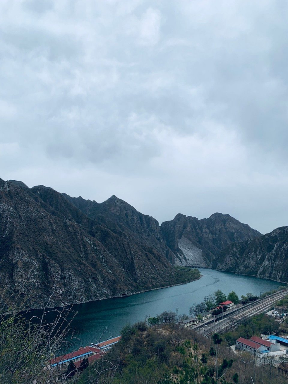雁翅镇跑山[微风]🏍️ 山上冷到牙齿打颤  开满山的粉色花 绿的像