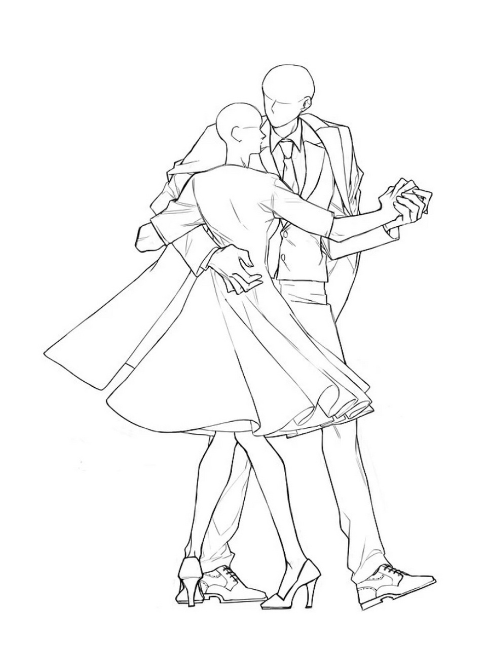 双人情侣线稿临摹 今天五一更新一波情侣线稿,希望大家在五一都能和