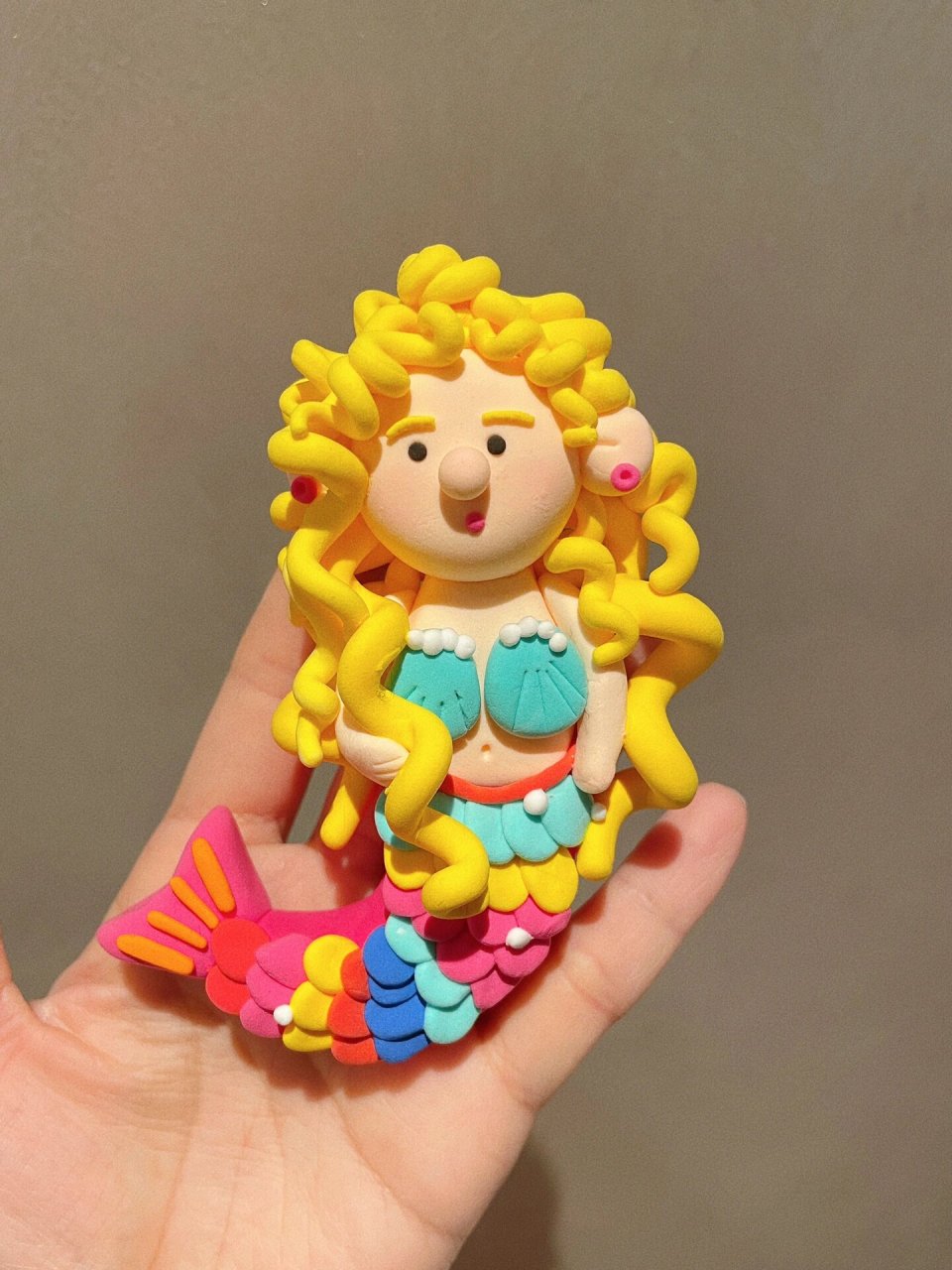 超轻粘土美人鱼 孩子说要我捏个美人鱼0469♀15 她说她来做眼睛