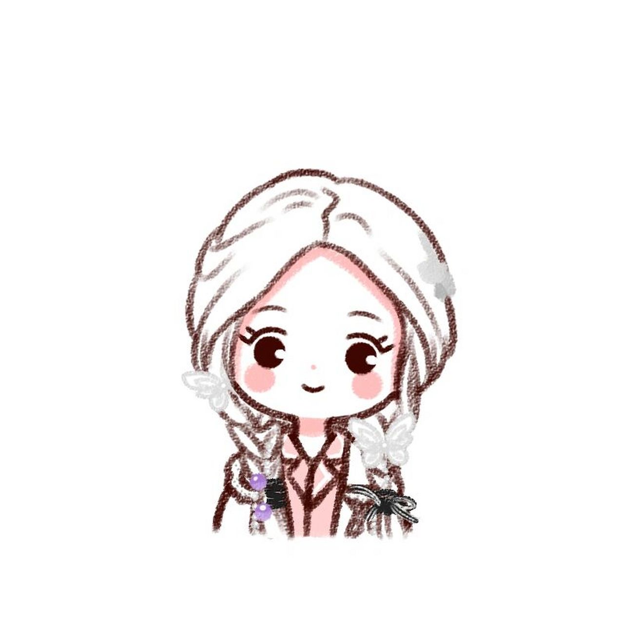 客图返图 | 超可爱卡通小姐姐简笔画小头像 手绘女生头像,二次元漫画