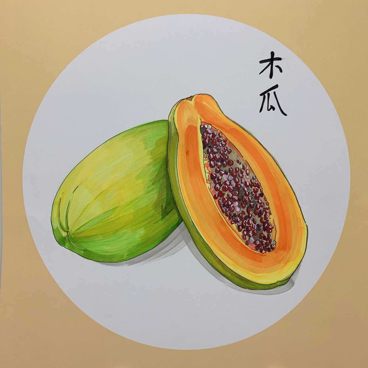 写生木瓜