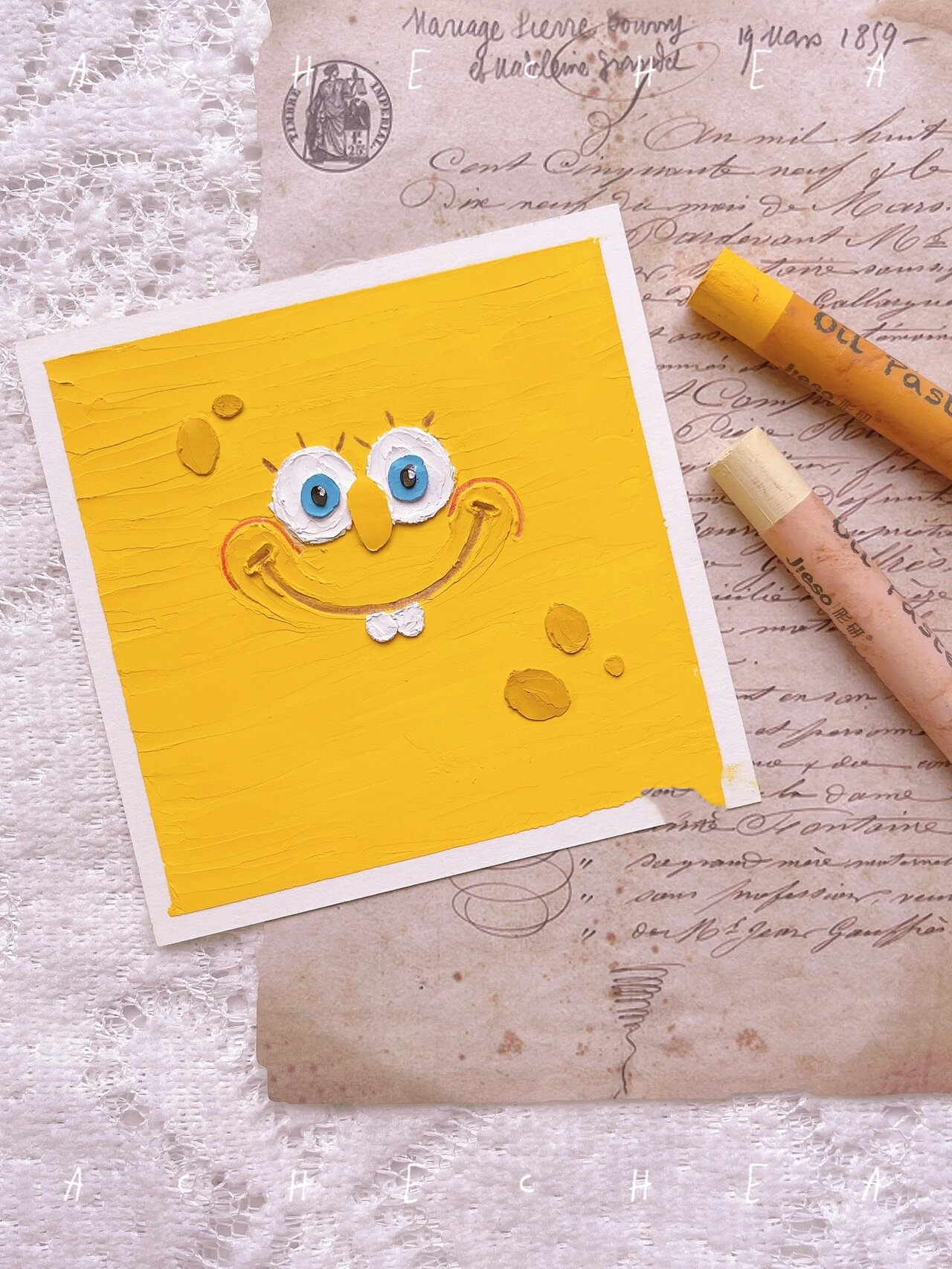 原创油画棒|超可爱的童年回忆·海绵宝宝07