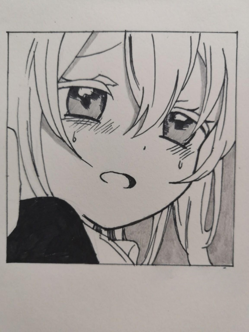 黑白动漫头像手绘简单过程 一个不想再听到的名字.