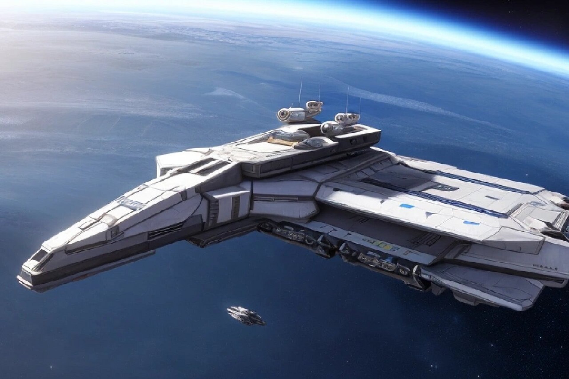 科幻战舰 空天航母   空天航母,是一种空天一体宇宙飞船,可在离地面约