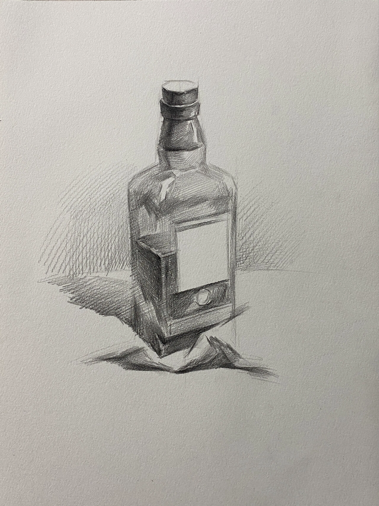 素描静物酒瓶步骤图来啦