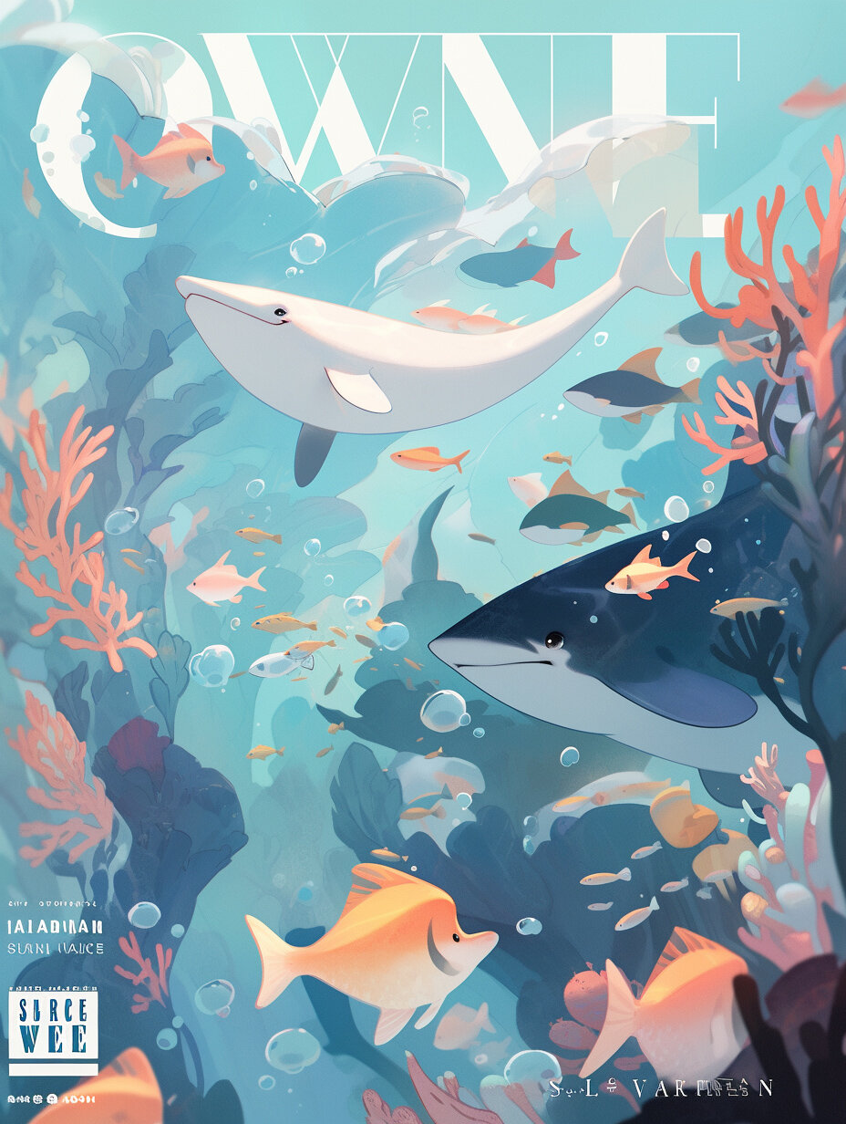 ai绘画丨保护海洋主题杂志封面(附关键词 大家晚上好呀~ 今天又是压榨