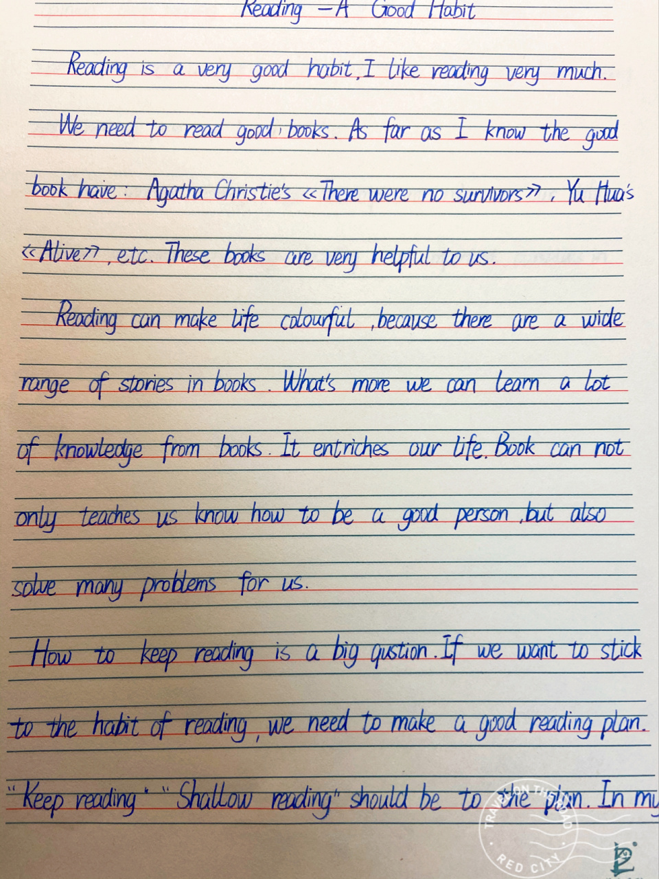 《reading—a good habit》英语作文 七年级英语作文,希望对大家有