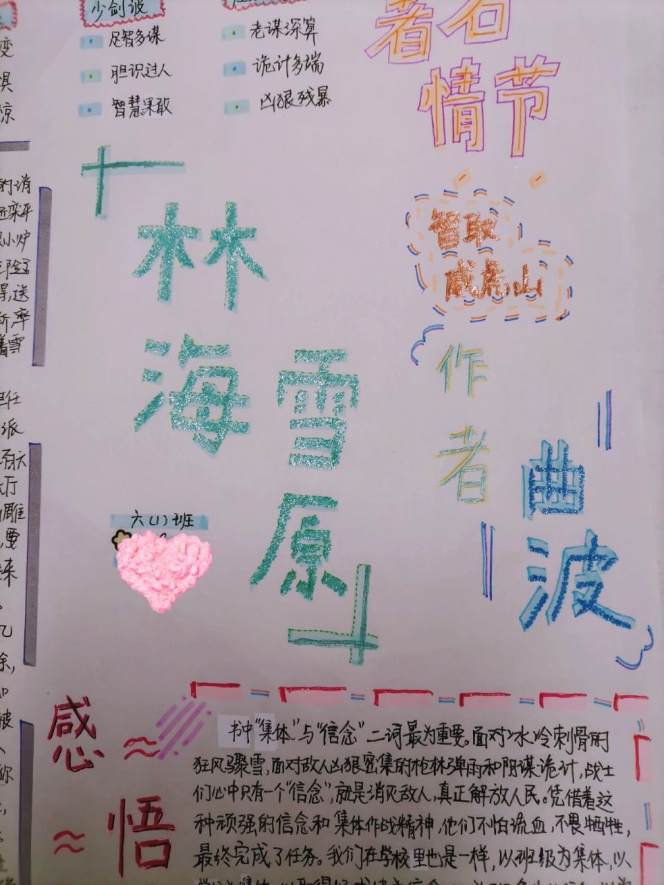 《林海雪原》手抄报 不好意思啊,小们 照片里面参杂了初稿和改版后的