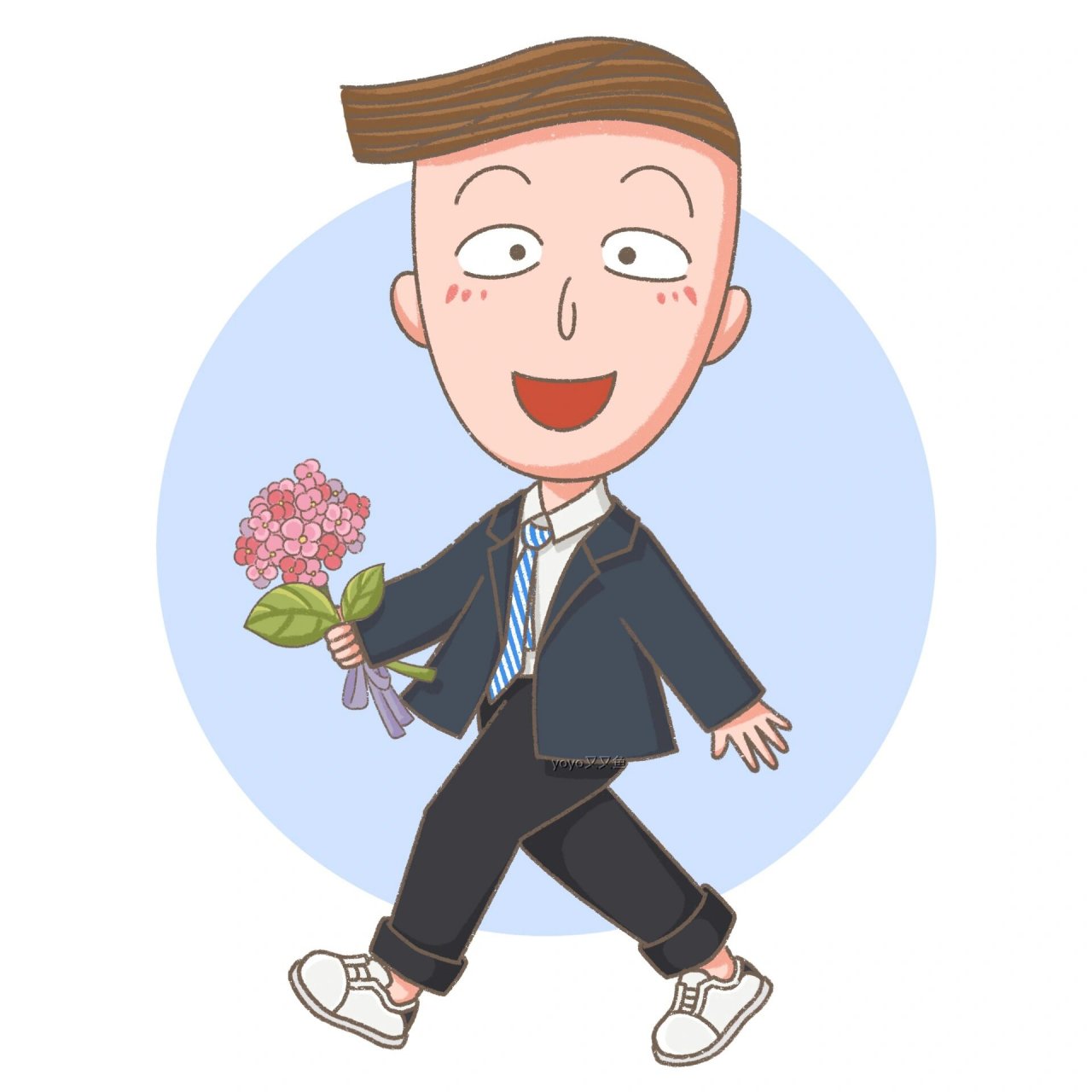 带一束花去见你98|樱桃小丸子花轮情侣头像