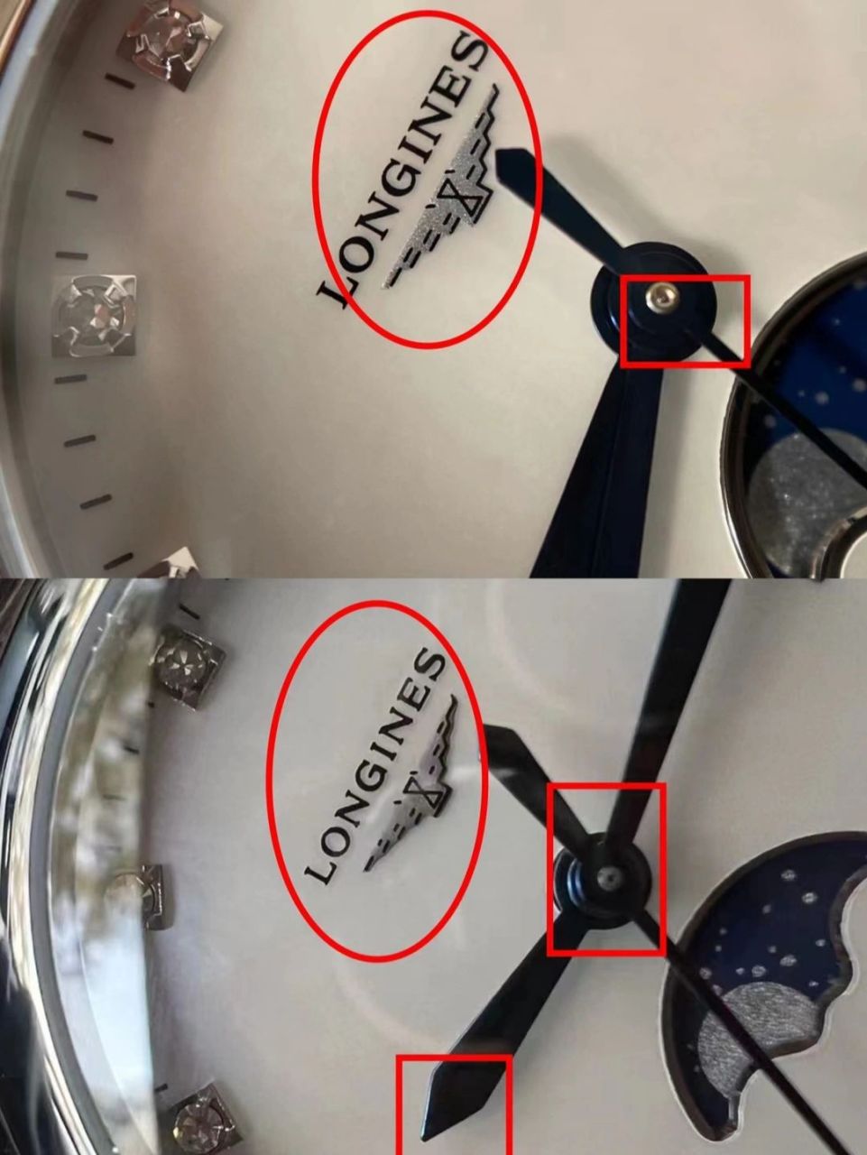 浪琴真假对比 对比下你们买的浪琴看看是真是假!