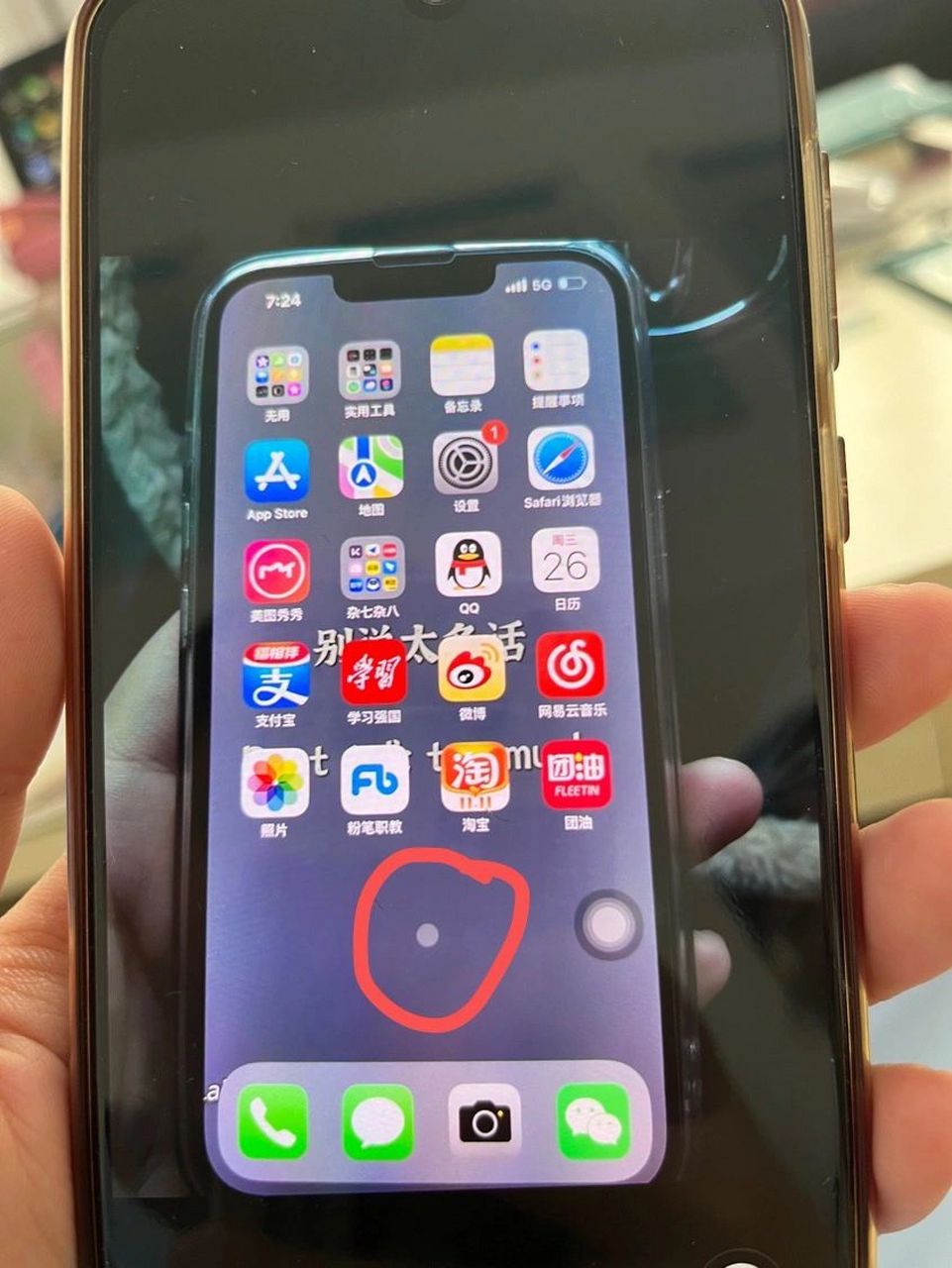 iphone 13出现小白点 手机用了没多久 就出现这个小白点 一开始我以为